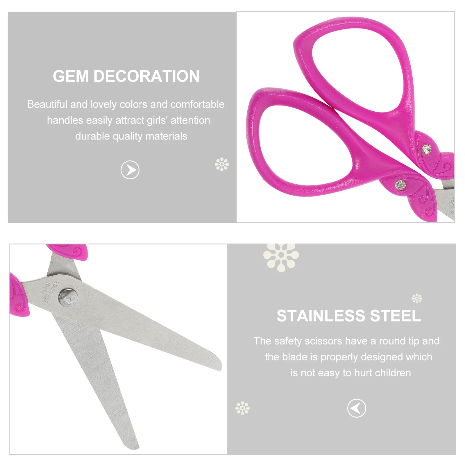 Round Tip Scissors For Smooth Blade Lightweight Safety Craft Scissors For School Students Paper Cutting Supplies Handicraft