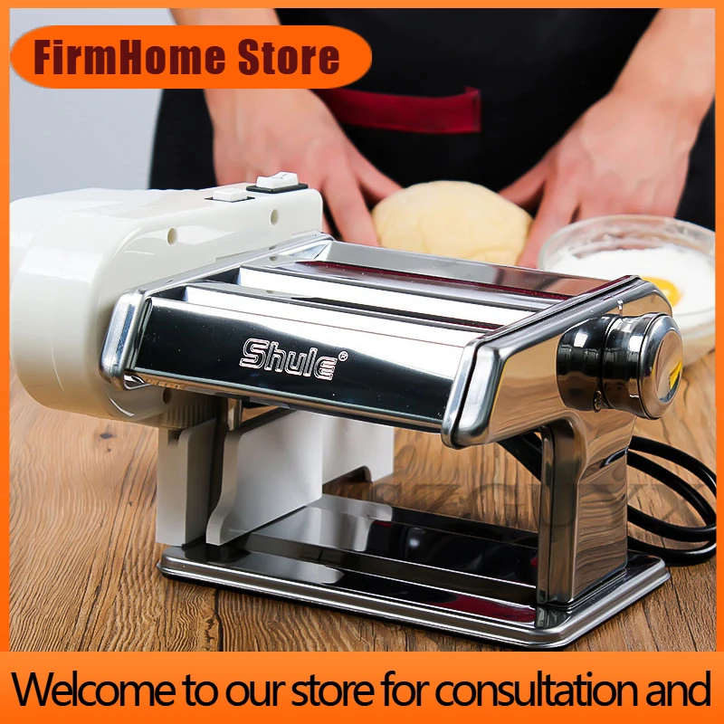 FirmHome StorePressing Flour Machine Home Electric Noodle Automatic Pasta Machine Stainless Steel Noodle Cutting Dumpling Skin M