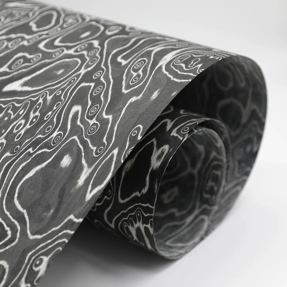 New Design Black And White Engineered Wood Veneer With Fleece Backing