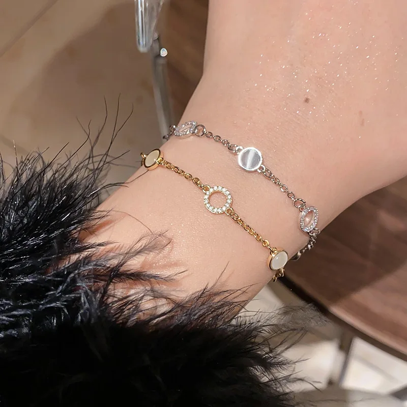 

Round Artificial Cat's Eye Stone Bracelet - Trendy Unique Dainty Luxury Minimalist Office Jewelry for Women (New Style)