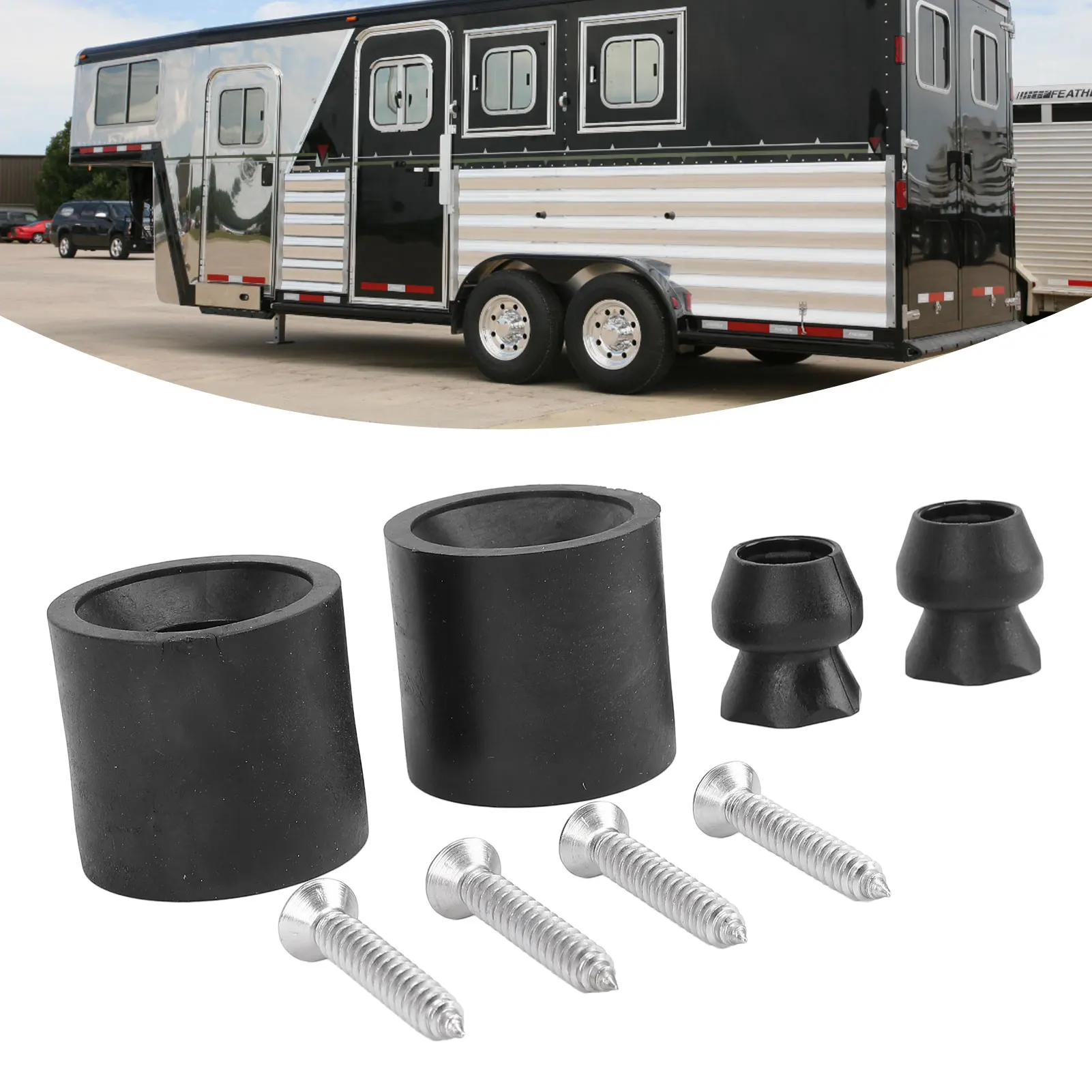 

2 комплекта, резиновый бампер, стопорный конус для двери прицепа, 10665, уменьшает ударопрочность, защита от деформации для прицепов на колесах, лодок