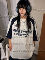 Summer Y2k Short Sleeved T-Shirt Grunge Aesthetic Women's Retro Street Casual Acubi Harajuku Egirl T-Shirt Loose Oversized Top