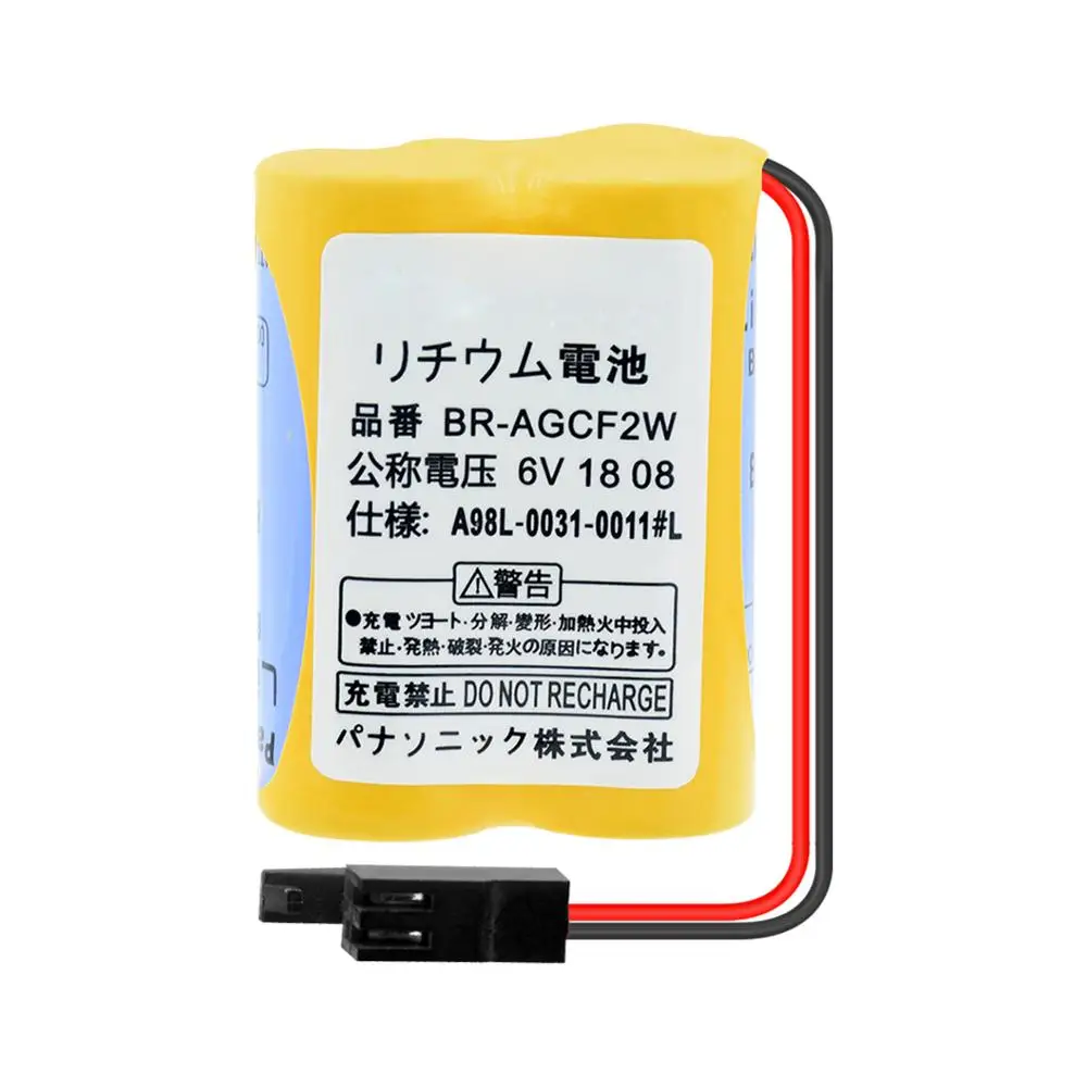 

BR-AGCF2W Power Batteries A98L-0031-0011#L 6V 2200mAh Lithium Li-ion Battery for Fanuc with Plug