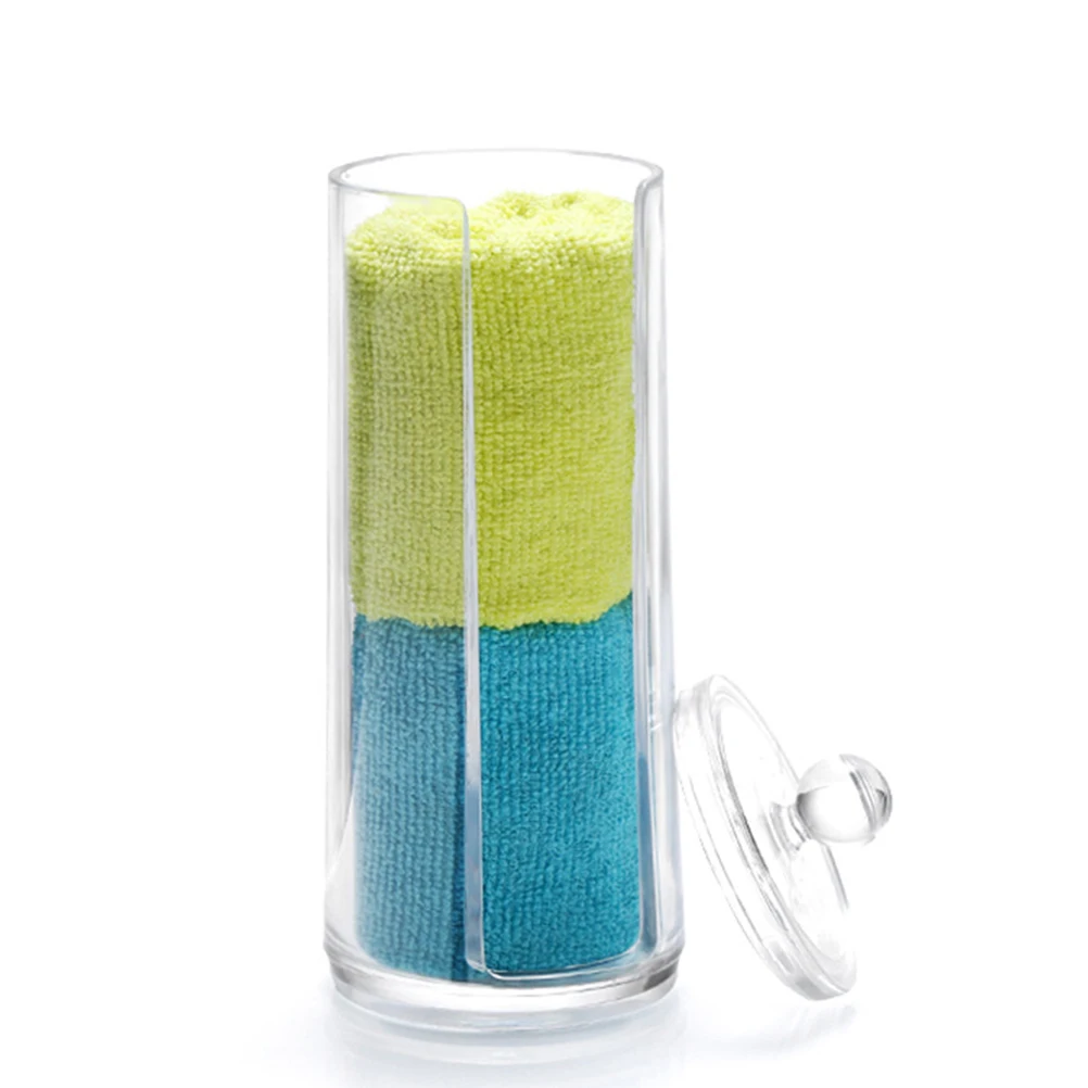 

Cotton Storage Box Makeup Organizer Holder Transparent Container Dispenser Pads Remover Bathroom Accessories Keeper