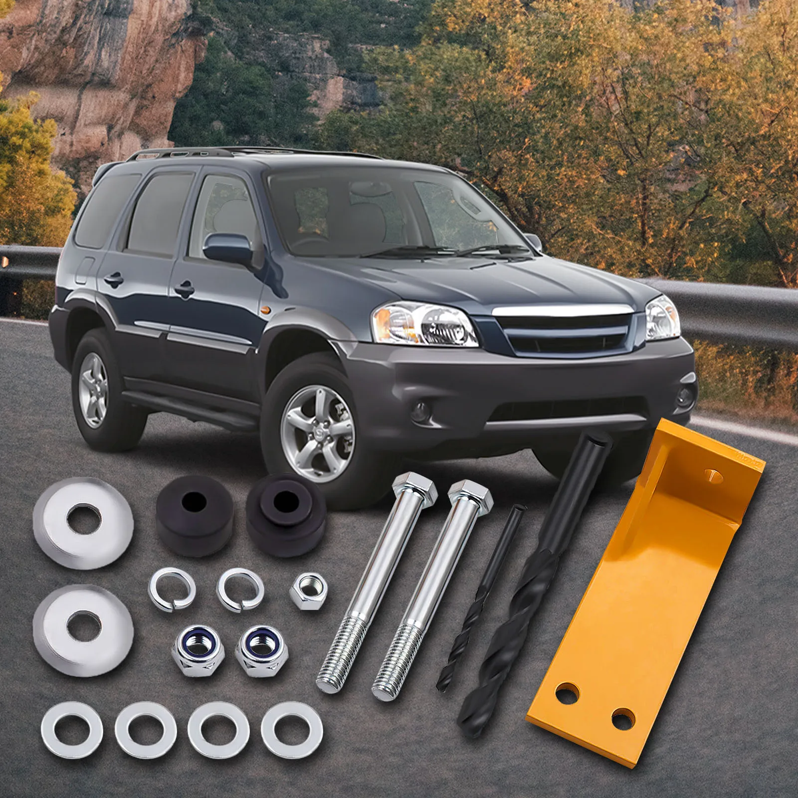 New Rear Right Shock Mount Rust Repair Kit fit for  Mercury Mariner  2005-2011  all trim & engine 1 Pair Rubber Insulator