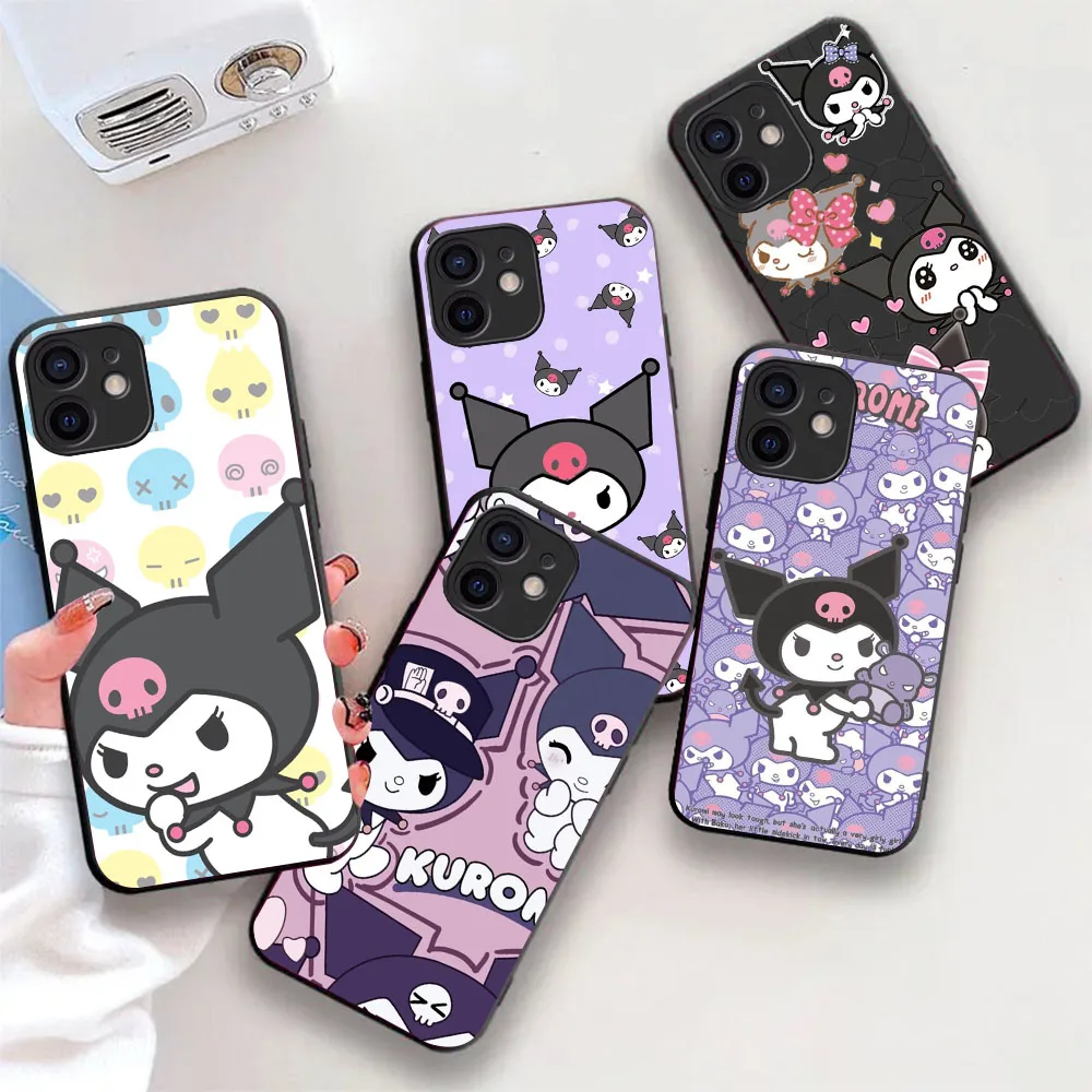 Flexible TPU Case For iPhone X XS 7 8 11 14 15 Plus Pro Max WX-39 Kuromi