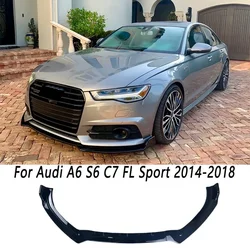 For Audi A6 S6 C7 Facelift TFSI TDI Avant S-Line 2014-2018 Car Foront Bumper Lip Spoiler Splitter Front Bumper Lip Chin Canards