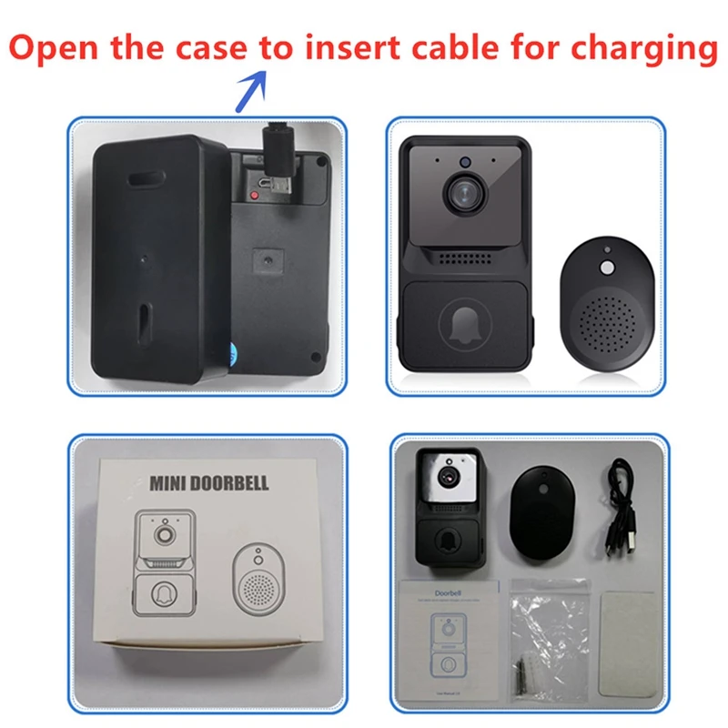 أفضل العروض فيديو إنترفون واي فاي الأشعة تحت الحمراء للرؤية الليلية في الهواء الطلق أمن الوطن كاميرا إنذار 480P زر لاسلكي الجرس