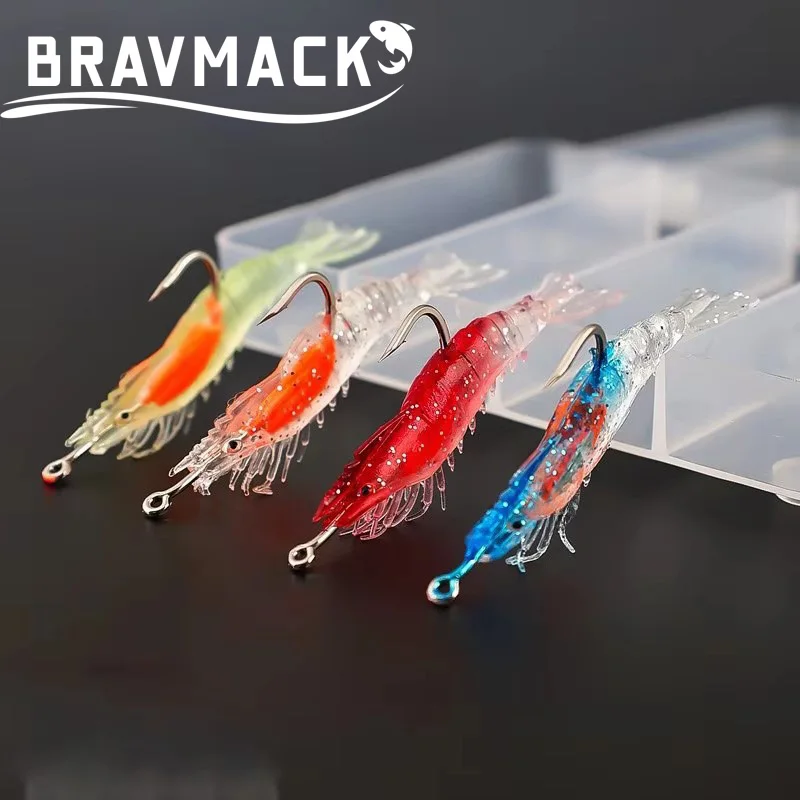 4 stücke/8 stücke/15 stücke Locken Simulation Weiche Garnelen 6 cm mit Haken Künstliche Garnelen Meer Angeln Süßwasser barsch Brassen Mundfisch Set