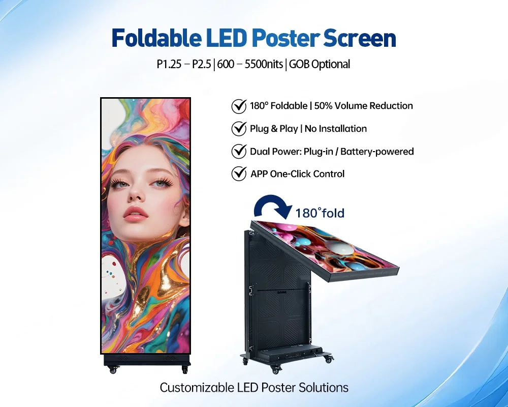 High Bright Digital Signage and Display Video LED Poster Standee Totem LED Poster Display Screen for Marketing Advertising