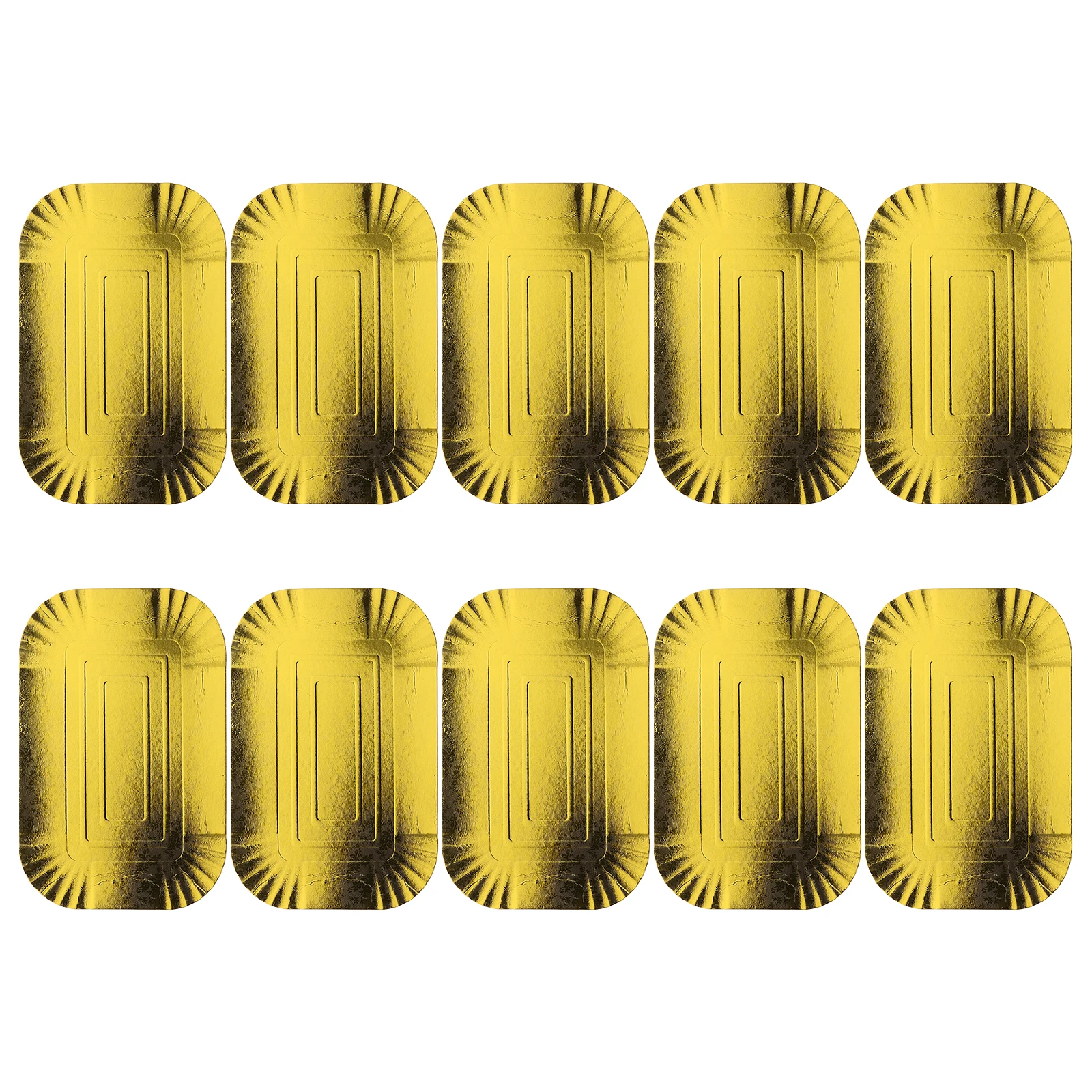 

10pcs Golden Paper Plates Disposable Aluminium Foil Food Tray Plain Plates Tableware Family Gatherings Picnics Parties Catering