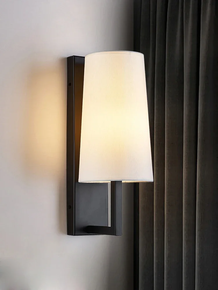 

Wall Lamp Bedside Lamp American Bedroom Nordic Led Living Room Aisle Stair Light Simple Black Modern Creative