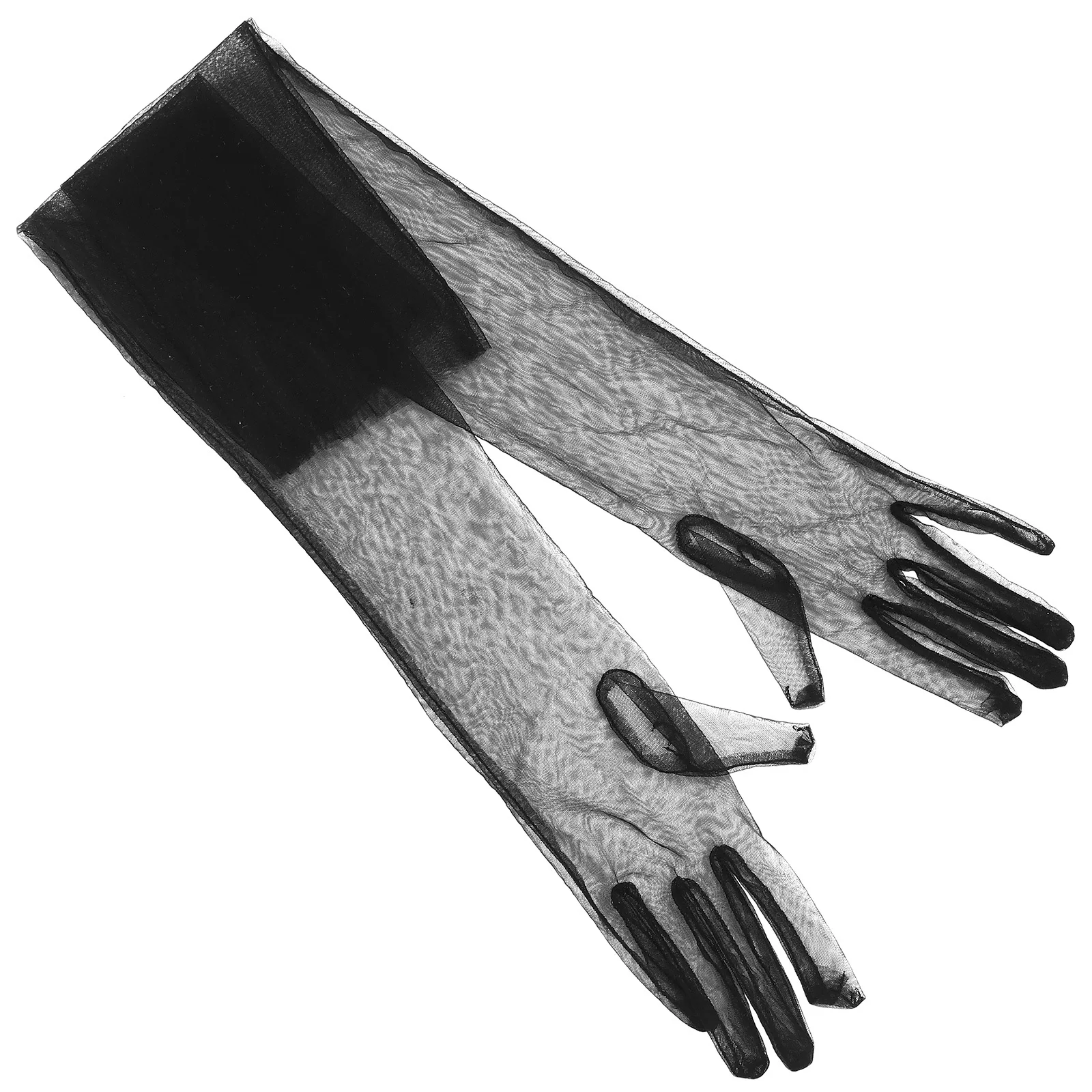 

Sheer Tulle Long Elbow Length Black Long Gloves Sheer Gloves Wedding Bridal Mesh Functional Accessories Bridesmaid