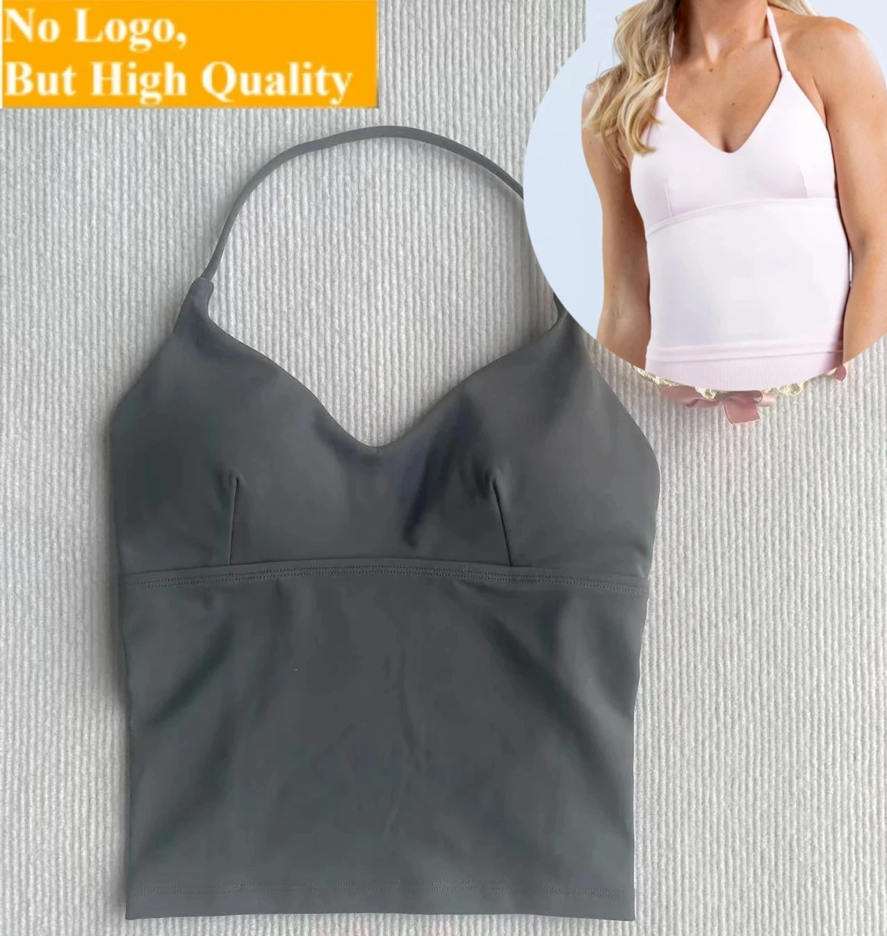 NO LOGO Gym Shaved yoga neck hanging vest, breathable and shockproof sports vest, fitness bra with padding for women