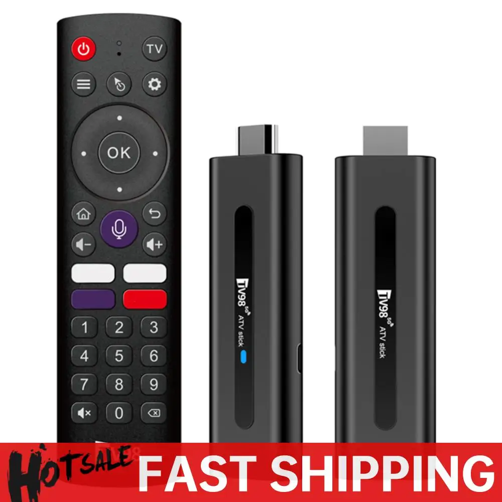 TV98 ATV H313 Mini TV Stick 8K 2.4G/5G WiFi Quad Core BT5.0 Android TV Stick 14.0 Smart TV Stick for Network Media Player