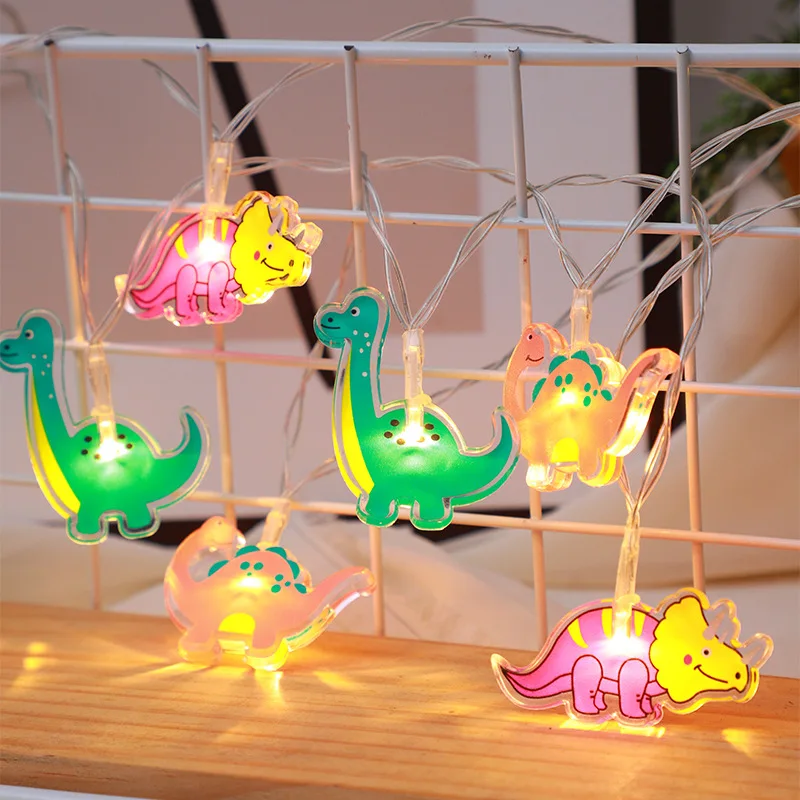 Nice Led Cartoon Animals Lighting Strings Acrylic Dinosaur Colored String Lights Children's Room Tent Atmosphere Decoration