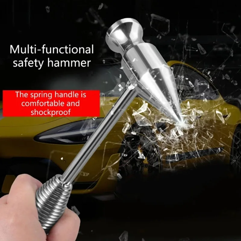 Safety hammer Fire hammer Multifunctional window breaking tool Car Accidents And Outdoor Survival Small Hammer and Drill Guide
