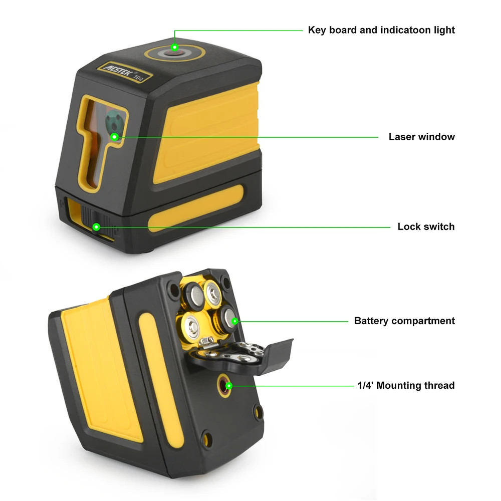 Nível Laser Cruz Rotativa Automática com Suporte para Construção, 360 Auto Nivelamento, Novo Produto, 2 Linhas, Ferramentas de Medição de Piso