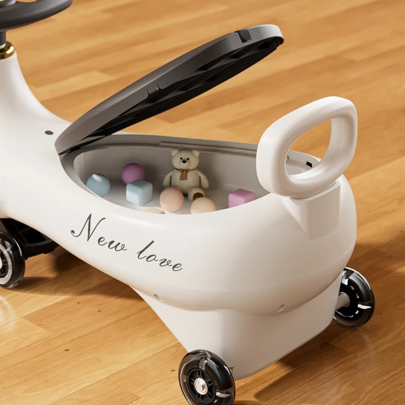 Coche giratorio para niños, tablero deslizante silencioso oscilante antimunta, adecuado para niños y niñas de 1 a 8 años, pueden sentarse