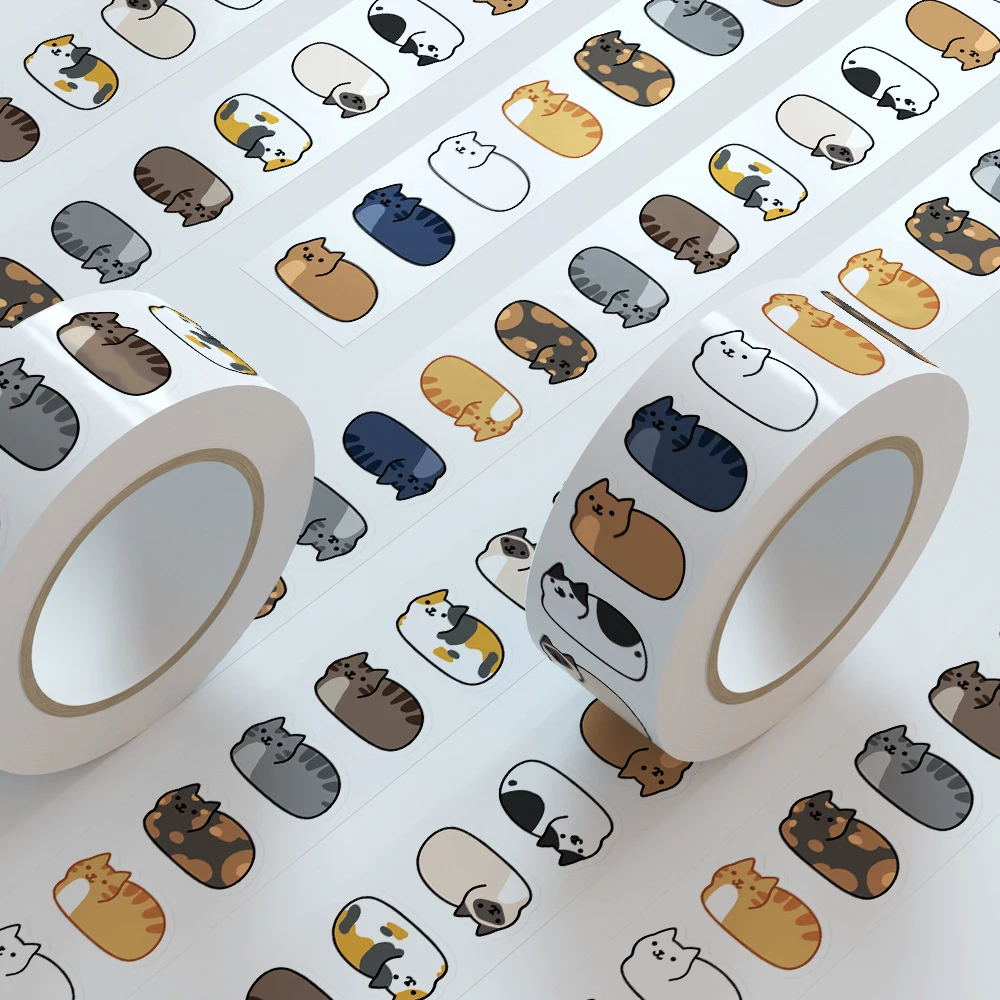 

500pcs/roll Cute Cat Cartoon Graffiti Stickers Waterproof DIY Phone Laptop Notebook Kawaii Kids Reward Encouragement Sticker Toy