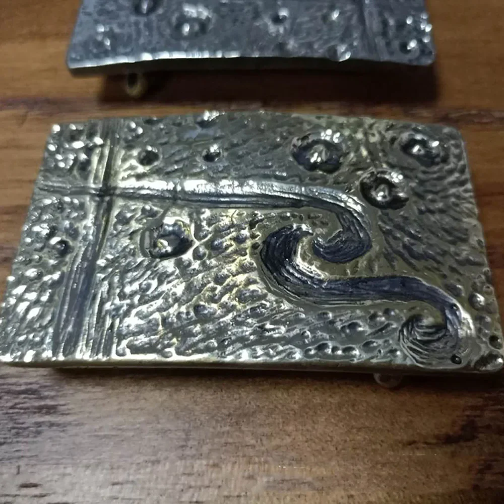 الصلبة النحاس نيزك الدوامة الحالية تصميم حزام مشبك للجلود الحرفية صنع حزام DIY بها بنفسك عرض 38 مللي متر