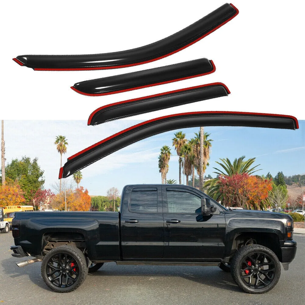 

For 14-18 Silverado 1500 Extended Cab IN-CHANNEL Window Visors Rain Guards 4pcs