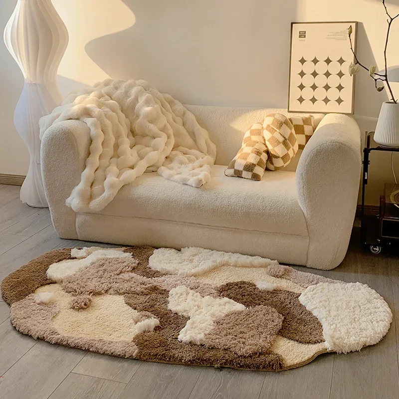 Tufting Lawn Moss Rug Anti-slip Microfiber Carpet Mat for Living Room Bedside Rug Bedroom Foot Pad Aesthetic Home Decor Washable