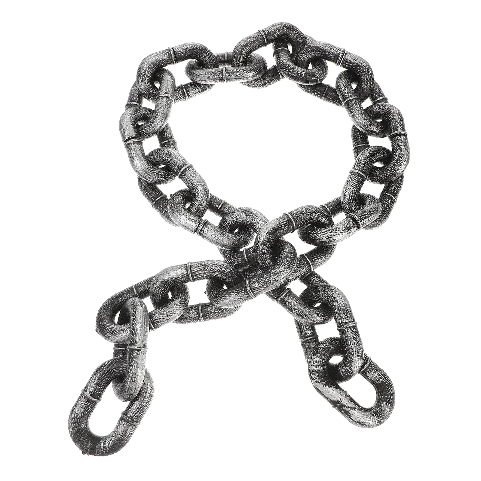 Halloween Chain Prop Fake for Party Simulated Iron Chains Plastic Costume Silver