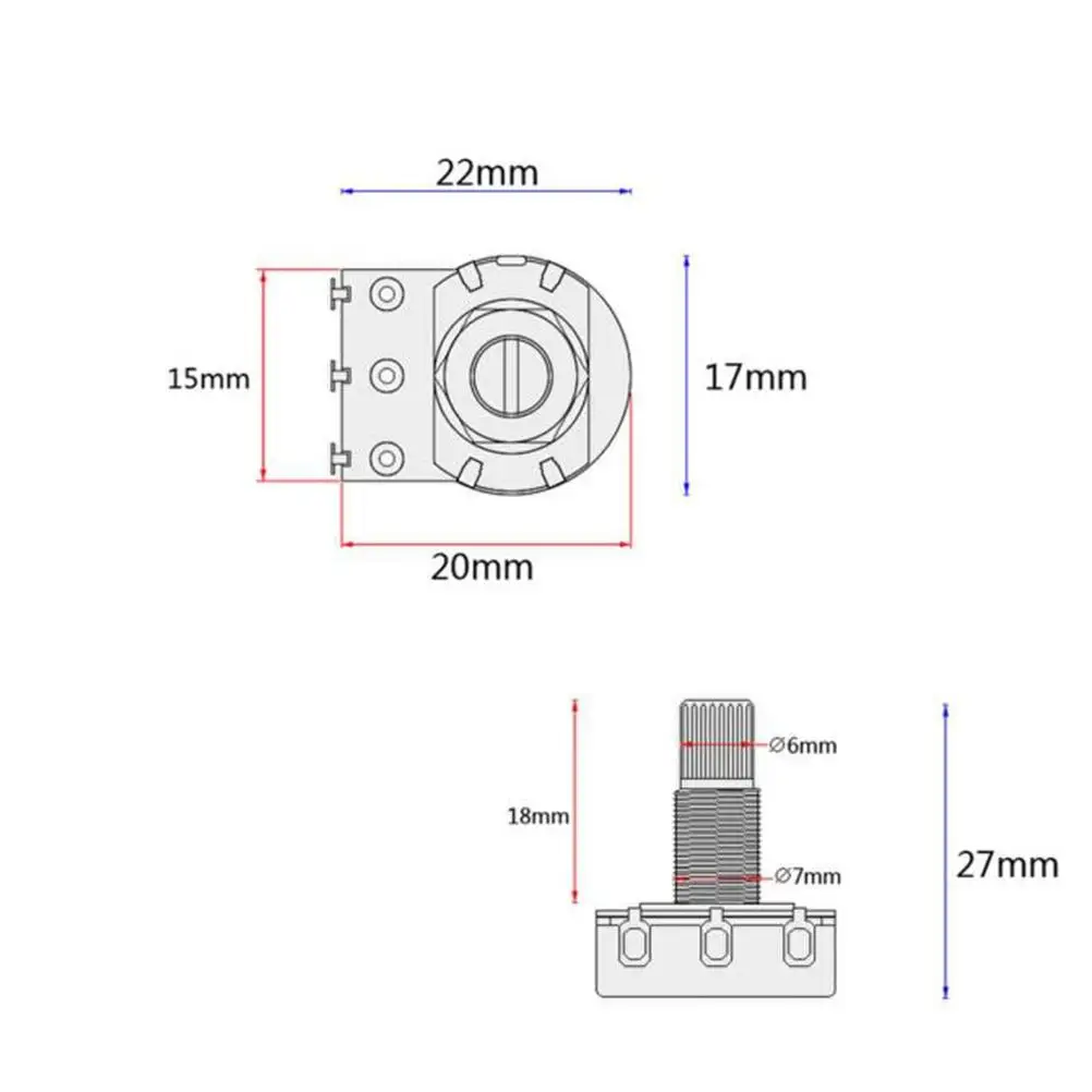 

A25K-ohm Control Pot Potentiometers Guitar Potentiometers Bass Potentiometers Potentiometers for Guitar