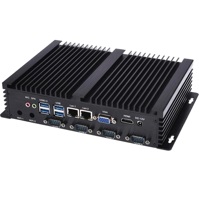 

Fanless Mini PC Intel i5 3317U HDMI VGA Dual LAN Rugged Industrial Computer USB3.0 Celeron 1037U Windows 11 4*COM RS232 Desktop