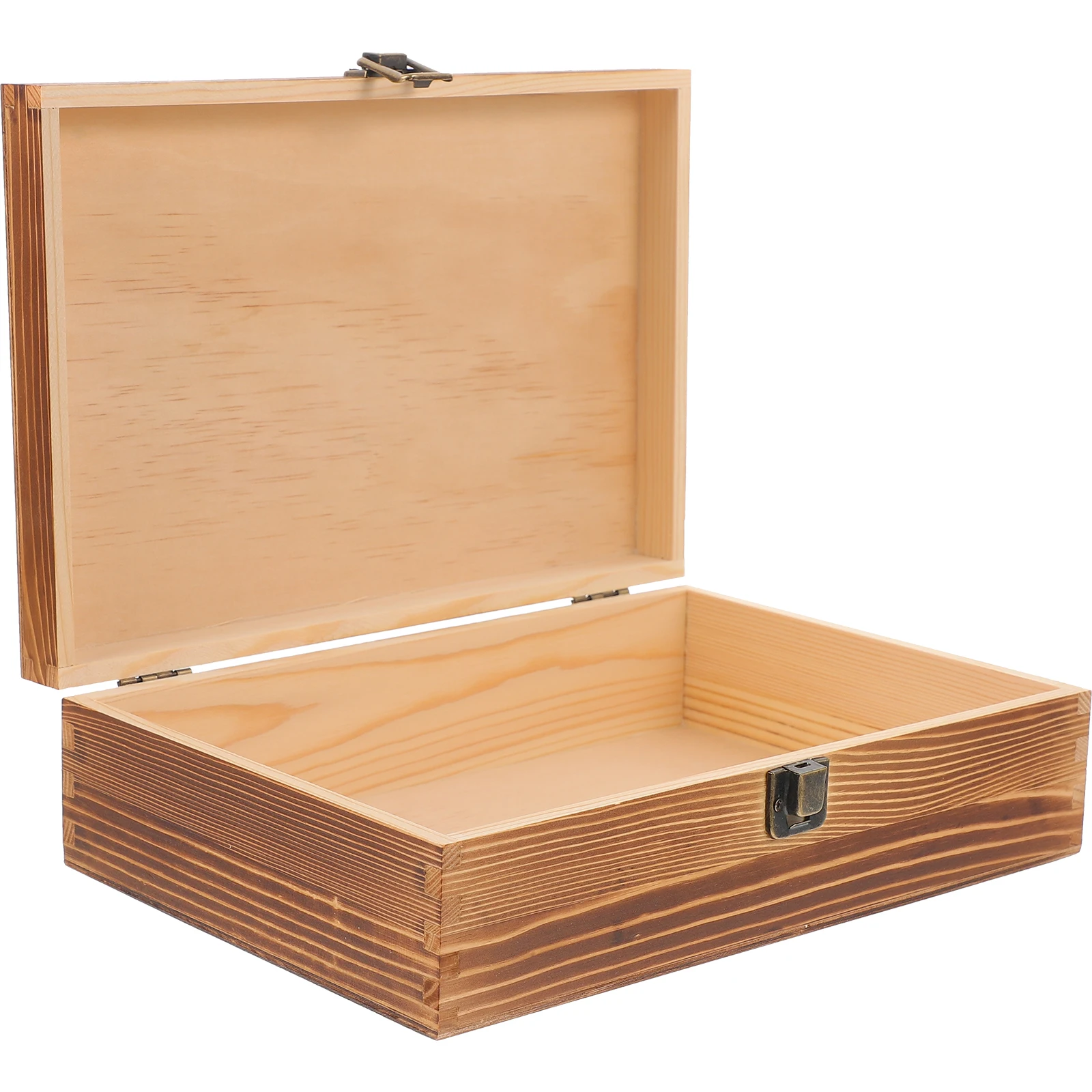 

Wooden Burnt Jewelry Box for Women Keepsake Boxes With Lids Earring Holder Storage Organizer Decorative Keepsake Container