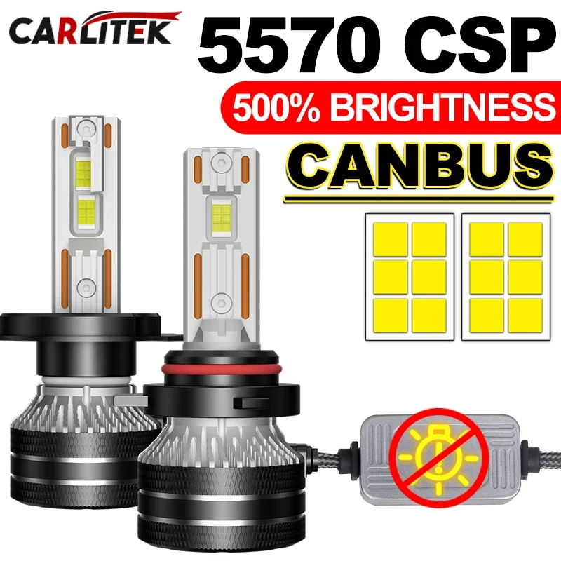 CARLITEK H4 LED Headlight H7 H1 H11 H8 9005 HB3 9006 HB4 9012 HIR2 880 881 H27 9007 9008 H13 5570 CSP Canbus Car Lamp Fog Lamp