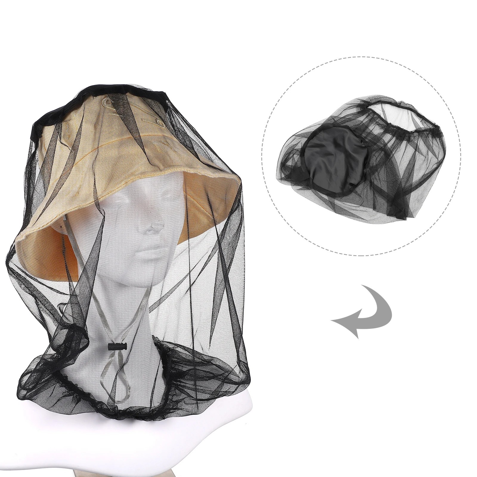 

2Pcs Mosquito Protection Hat Sturdy Round Brim Mesh Cap for Beekeeping Outdoor Adventure Full Face Neck Guard Compact