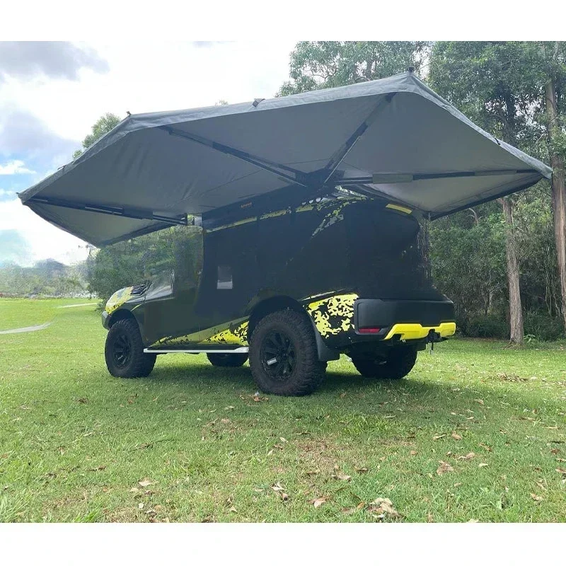 Camping 4X4 Car Truck Right / Left Side 270 Degree Canvas Legss Awning Tents With Side Wall 270awning With Sides