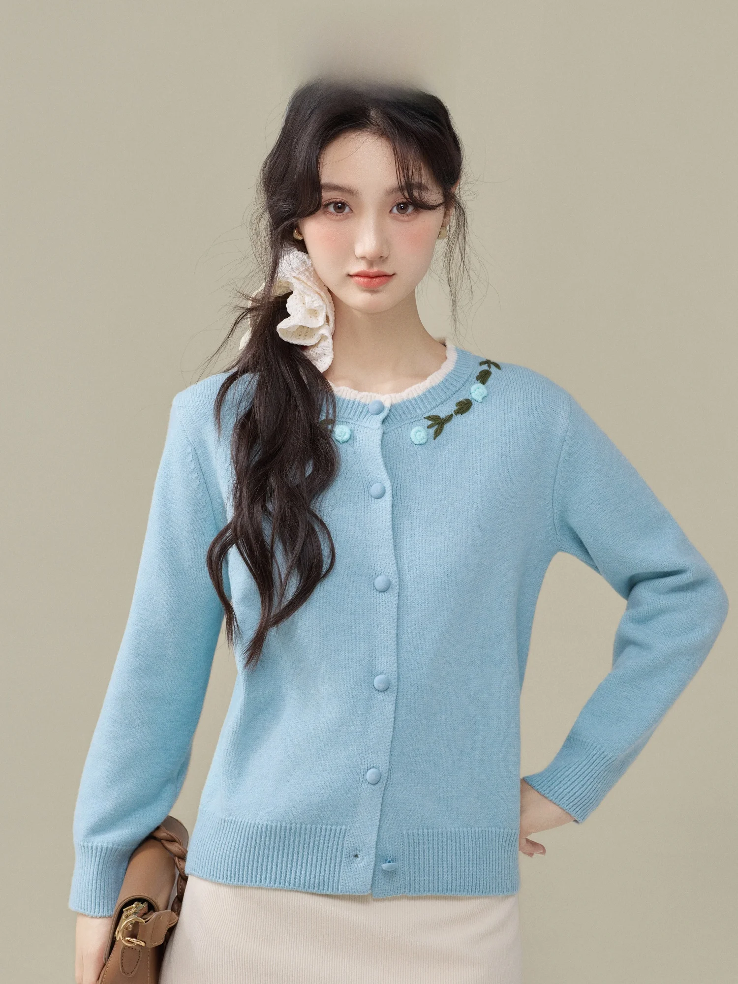 

Мягкий уютный вязаный кардиган-свитер для женщин, осенне-зимний, новый, простой, однотонный, универсальный топ из высококачественной пряжи