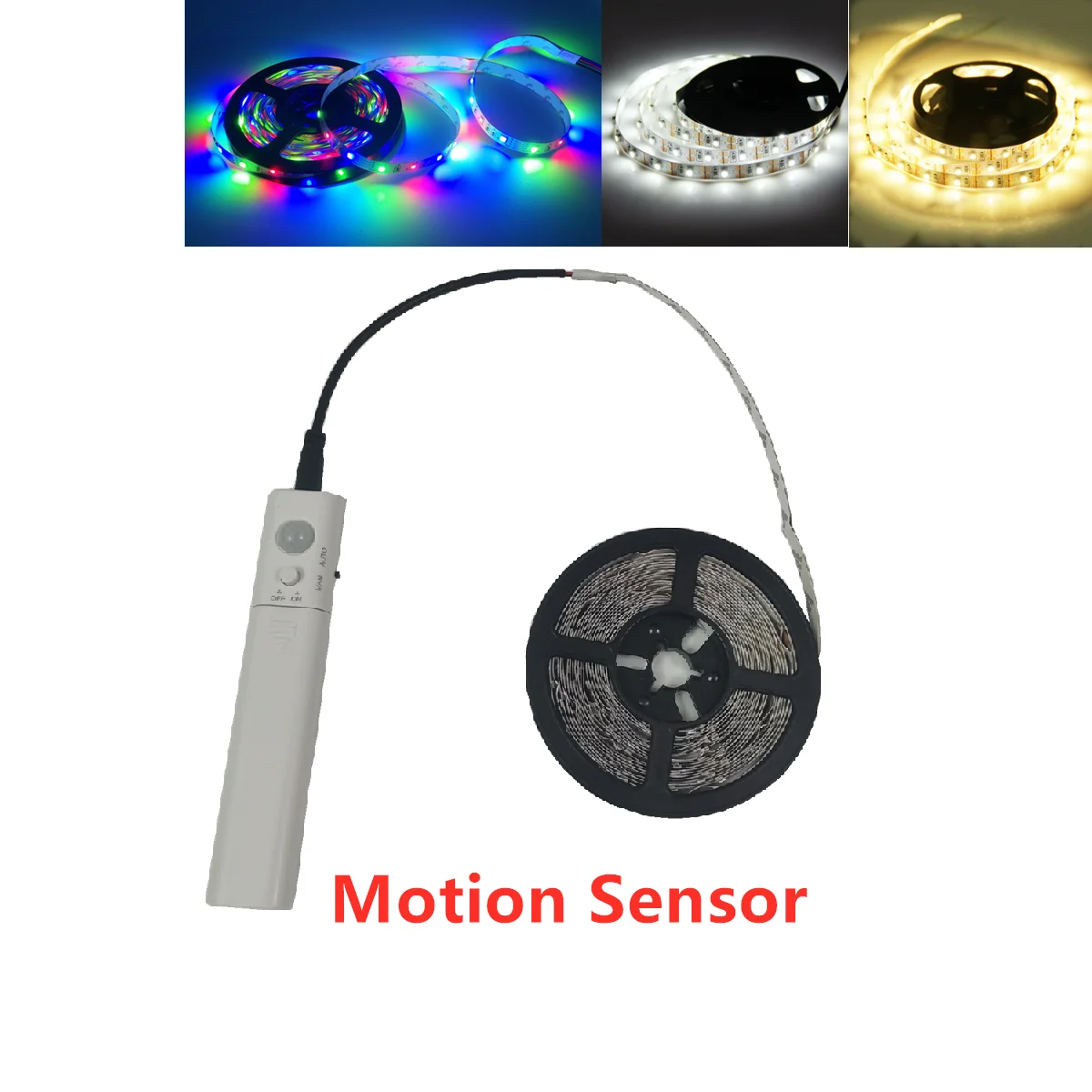 1M 2M 5M Wardrobe Light Strip PIR Motion Sensor Night Light Bed Cabinet Stairs Light Lamp Battery Powered Kitchen Cabinet Light