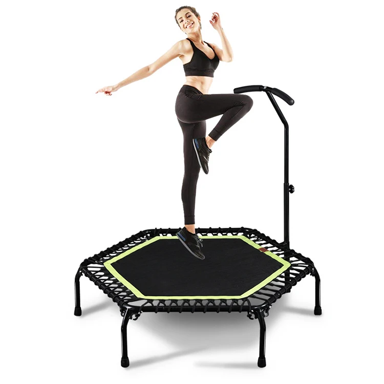 Cheap Fitness Adult Child Elastic Hexagonal Handrail Outdoor Trampoline