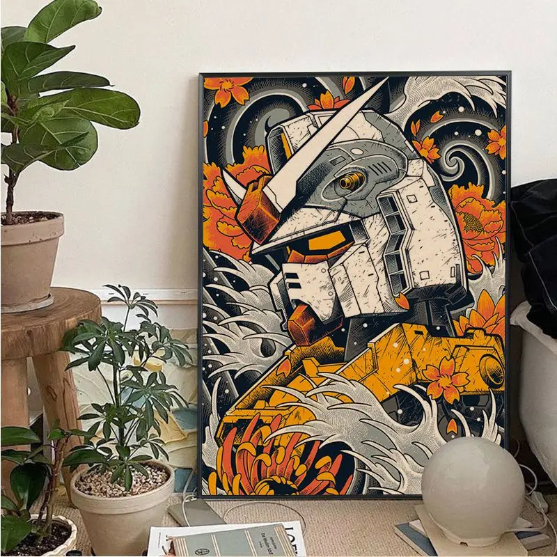 Gundam Art Poster Kraft Paper Prints and Posters Kawaii room decor