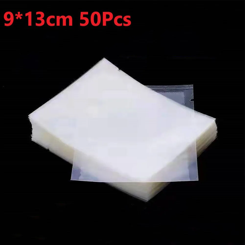 Sealer Vacuum Bags High Transparency PET+PE 50 Pcs 9*13/10*15/10*20/17*25cm Anti Insects Anti Smell Easy Mouth