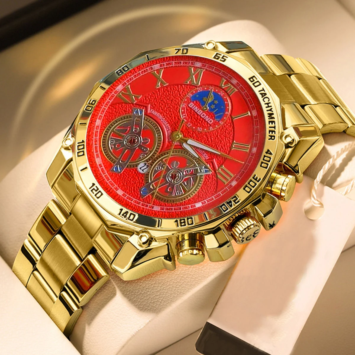 BINBOND Luxury Men Quartz Watches Fashion Concept Decorative Dial Casual Military Sports Wristwatch Waterproof Men's Clock