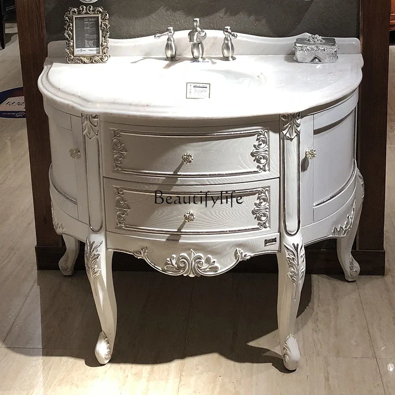 

FGArc Semicircle European Bathroom Cabinet Oak Bathroom Table