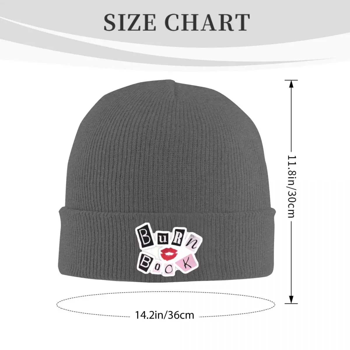 Burn Book Logo Warm Knitted Cap Fashion Bonnet Hat Autumn Winter Outdoor Beanies Hats for Unisex Adult