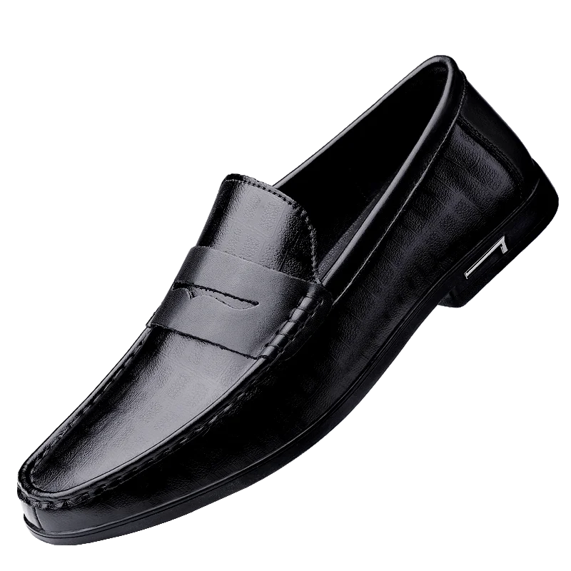 New four-season universal beanie men's shoes outdoor lazy people pedal men's daily casual leather shoes and driving shoes