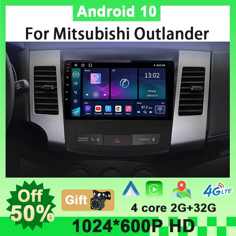 

New Style Android 10 Car Radio Multimedia For Mitsubishi Outlander Xl 2 2007-2012 For Citroen C-Crosser For Peugeot Carplay Auto