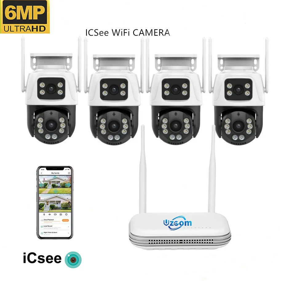 8CH 6MP Outdoor IP Camera Wifi NVR Kit Home Wireless Security Video Surveillance CCTV System H.265 Wireless P2P Mini CCTV Camera