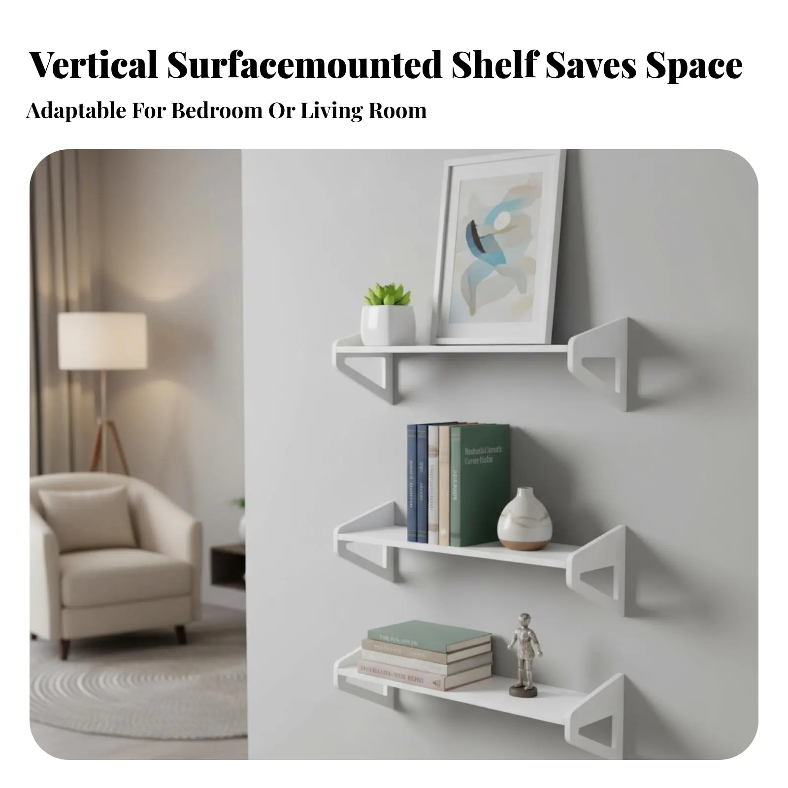 levitating Picture shelf screwno-cost Installation Carved on surface Rack Easy to Install Waterresistant for Students