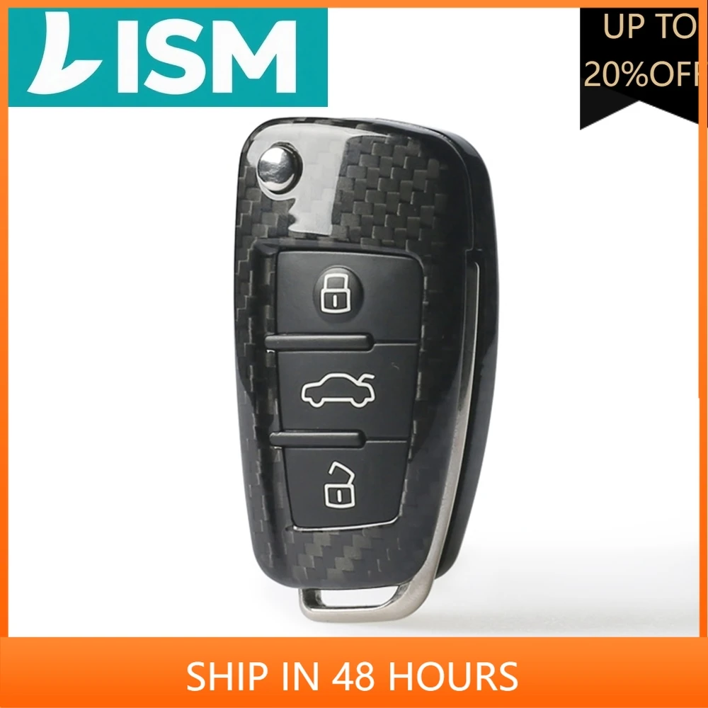 

NEW1 Углеродное волокно с дистанционным управлением, умный автоматический складной брелок для ключей, крышка для Audi A3 A4 TT TTS 8J R8 Q3 Q5 Q7 A1 8X RS3 S3 8P A6