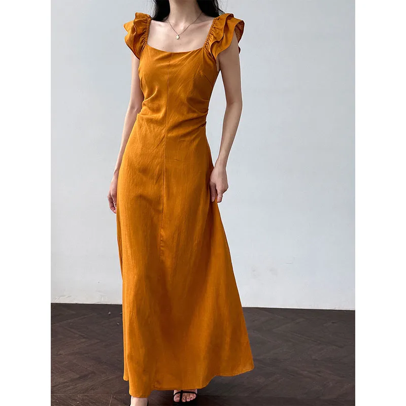 

Summer clothing women's casual sexy back hollow sleeveless vest long dress