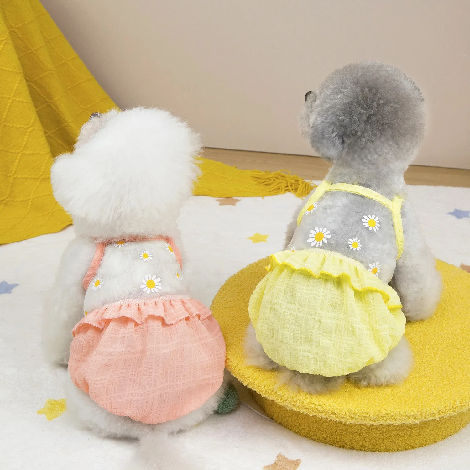 2026 Dog Cool Lantern Skirt Pet Mesh Clothes Summer Puppy Flower Sling Bichon Sweeter Princess Dress  S-2XL