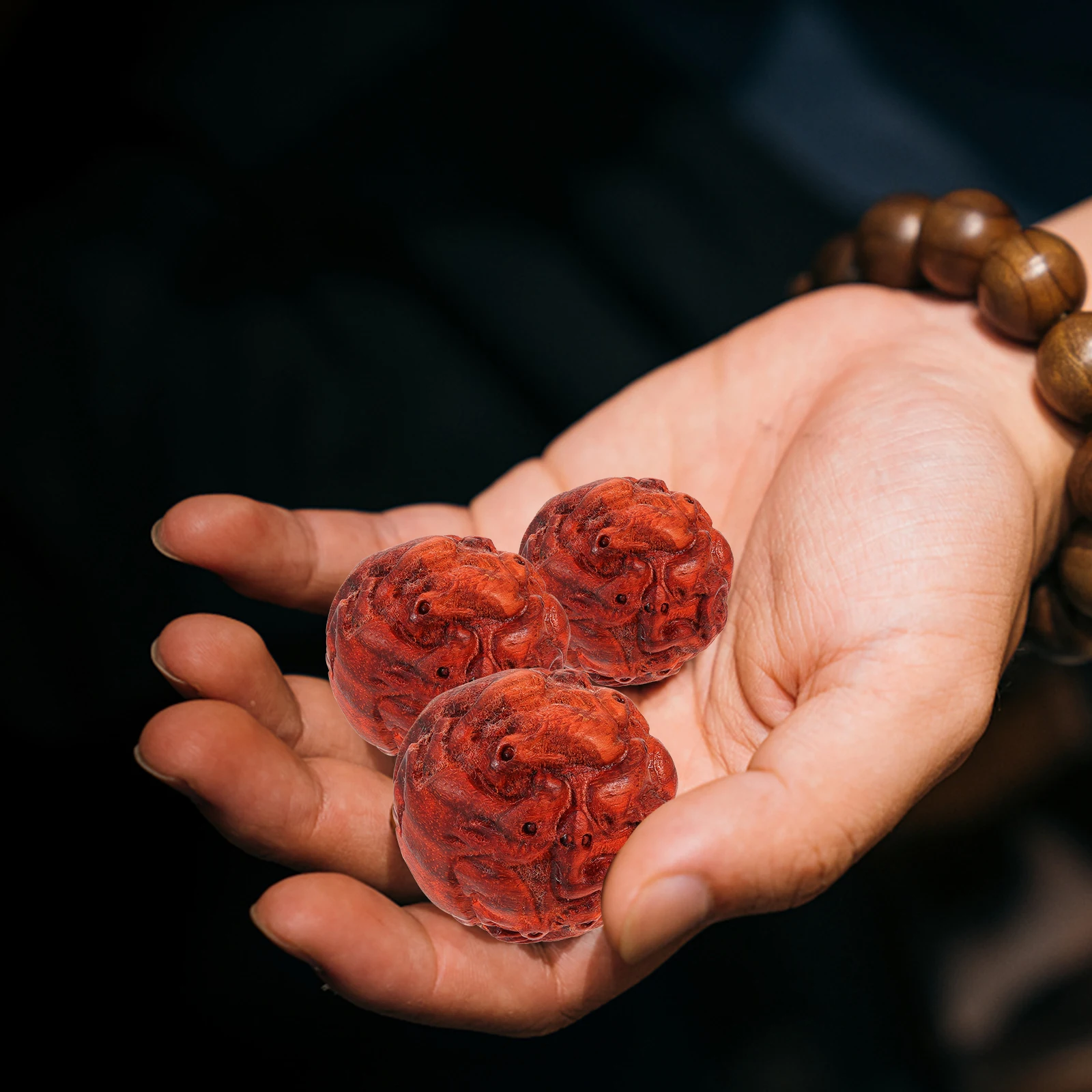 

1 пара деревянных шариков для массажа рук с естественной текстурой, удобная ручка для ежедневной терапии рук и украшения дома, гладкий фитнес